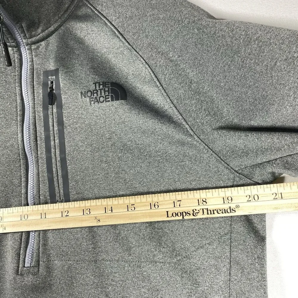 North Face Jacket Mens Medium Gray Canyonlands 1/2 Zip Fleece Mock Neck Pullover